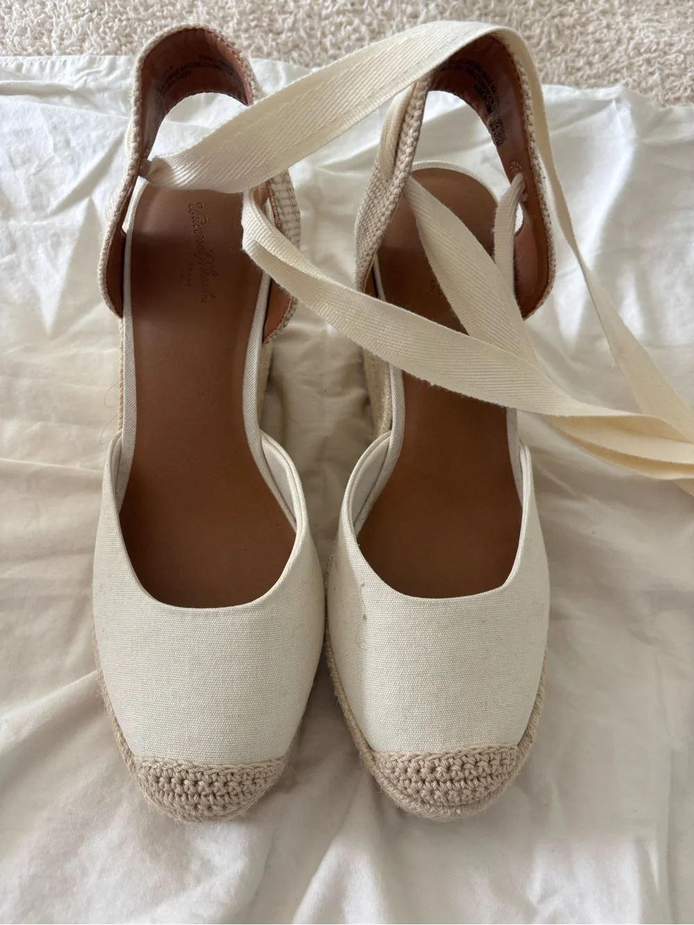 Universal Thread Canvas Espadrille Wedge Sandals in Cream - Women